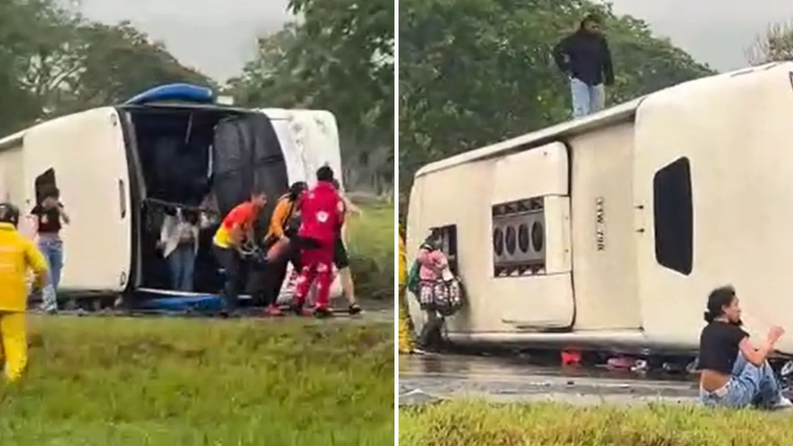 Bus se volcó en la vía Aguachica–San Alberto, sur del Cesar