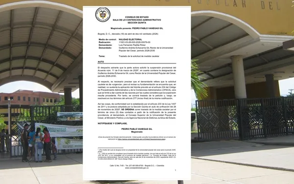 Consejo de Estado tramita solicitud para suspender elección del rector de la UPC en medio de demanda por presuntas irregularidades