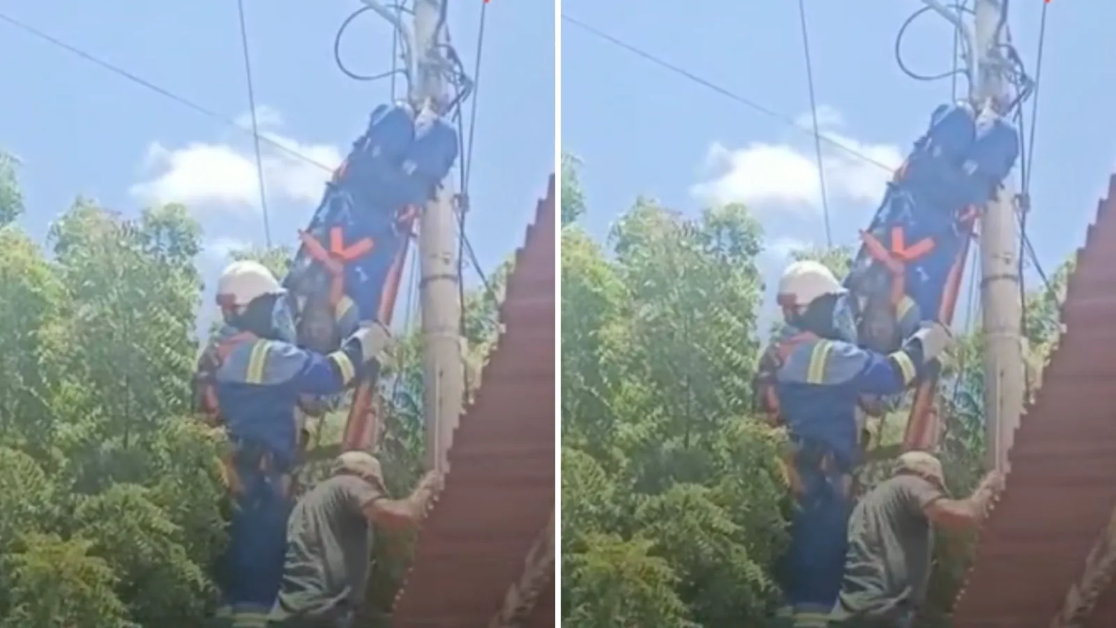 Operario de Air-e recibió una descarga eléctrica mientras realizaba labores en altura