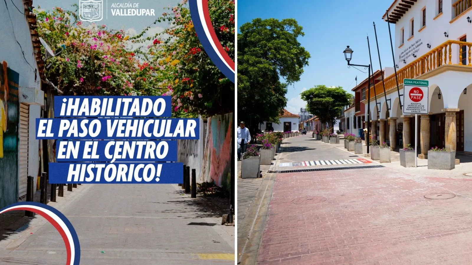 Habilitan el Centro Histórico de Valledupar para circulación vehicular