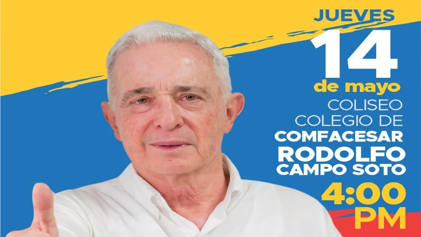 Álvaro Uribe llegara a Valledupar a impulsar campaña de Paloma Valencia