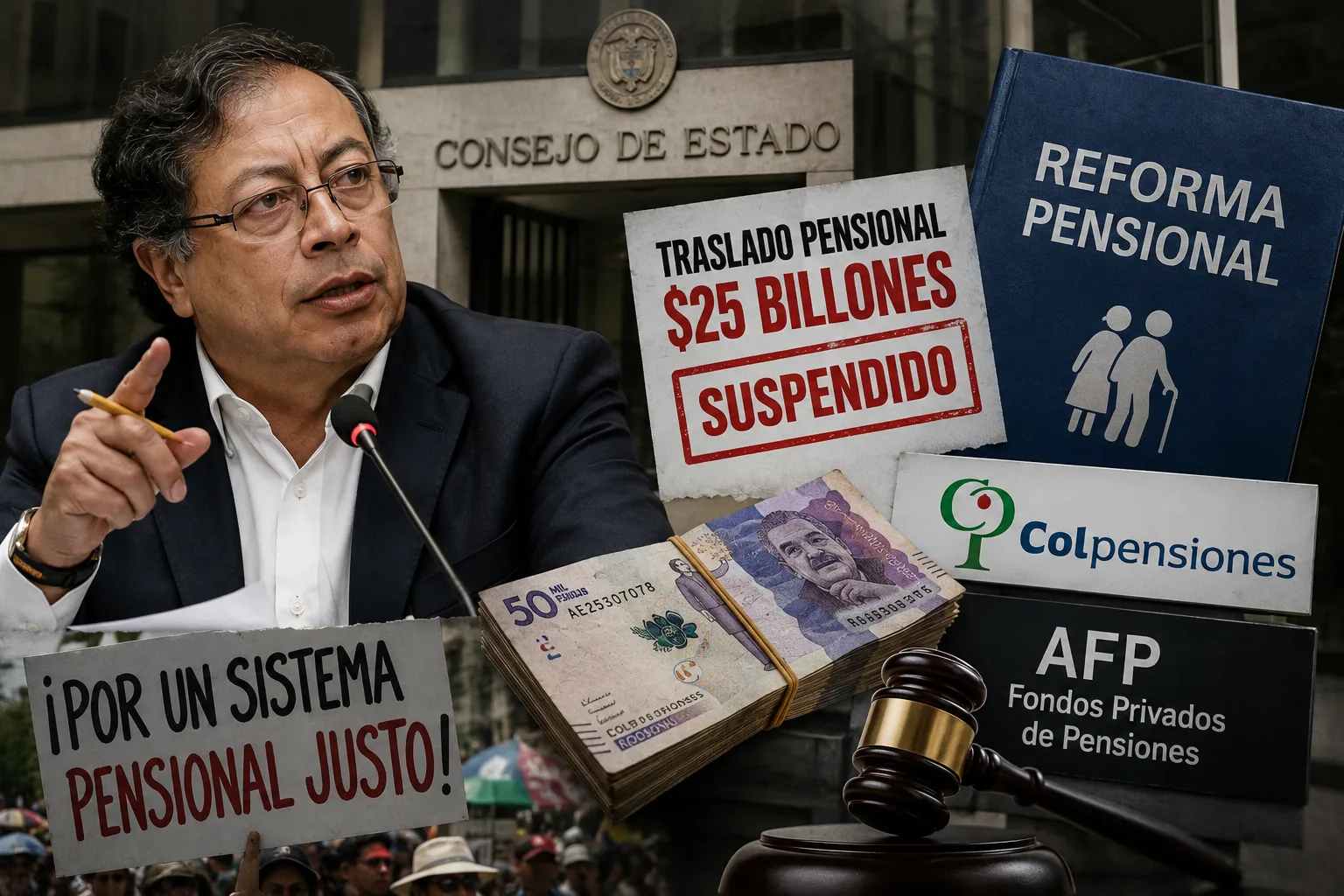 Petro anuncia nuevos decretos y amenaza con acciones penales tras freno al traslado de recursos pensionales