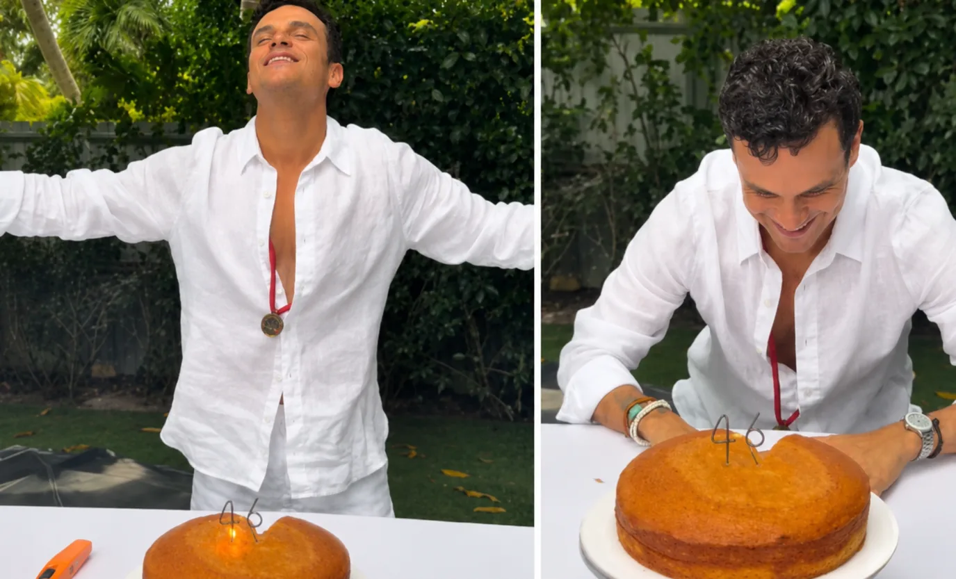 A diferencia de la mayoría de artistas, Silvestre Dangond celebra sus 46 años con una torta sencilla y pocos invitados