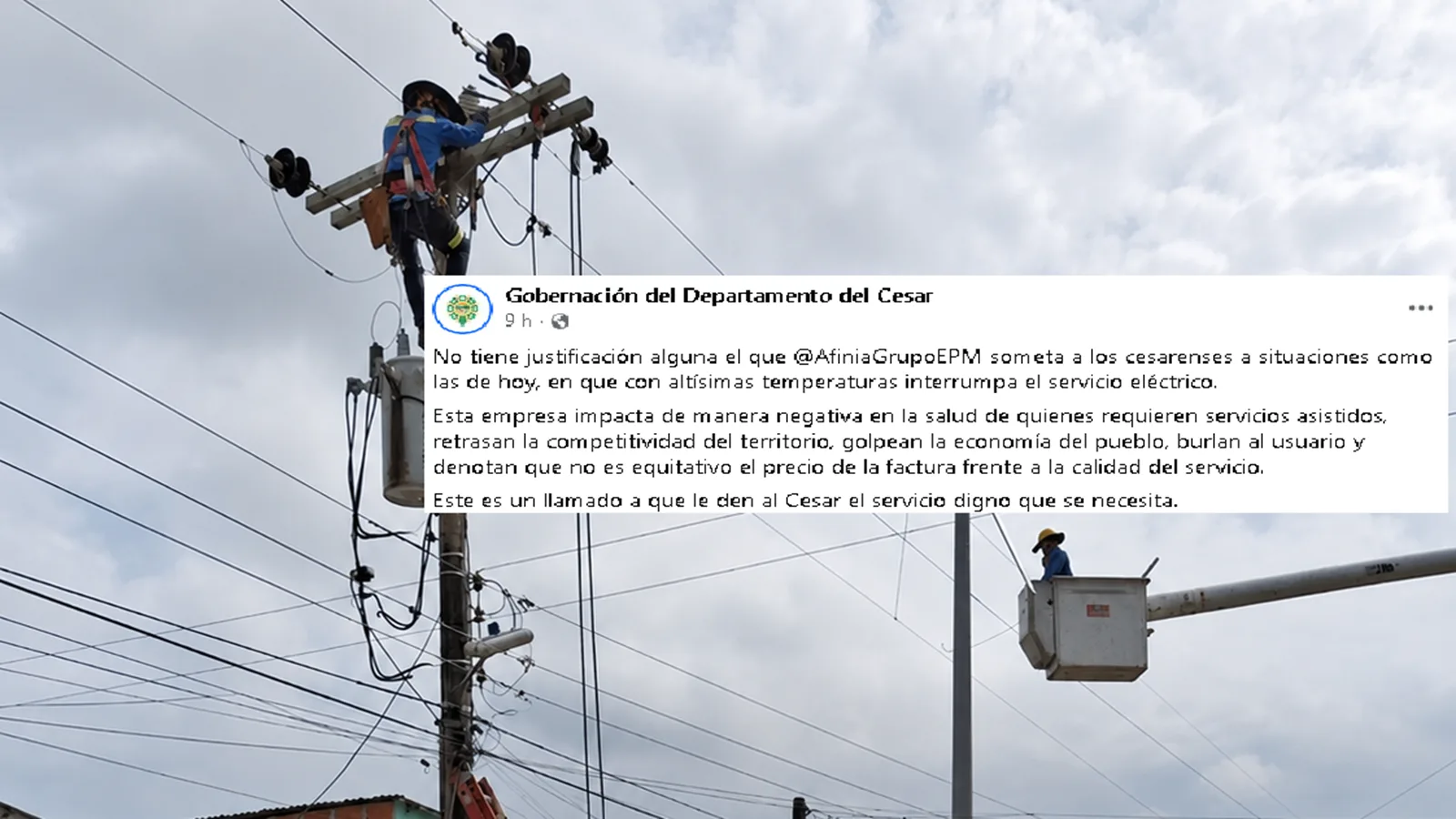 Valledupar colapsó en pleno lunes festivo: sin luz, sin agua y soportando temperaturas de hasta 40 grados