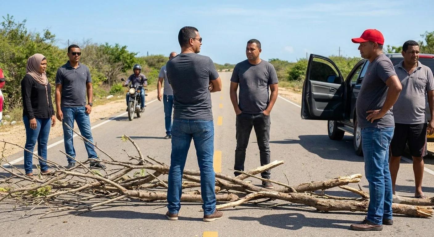 Comunidad bloquea vía entre Manaure La Guajira y El Pájaro para exigir suministro de agua potable