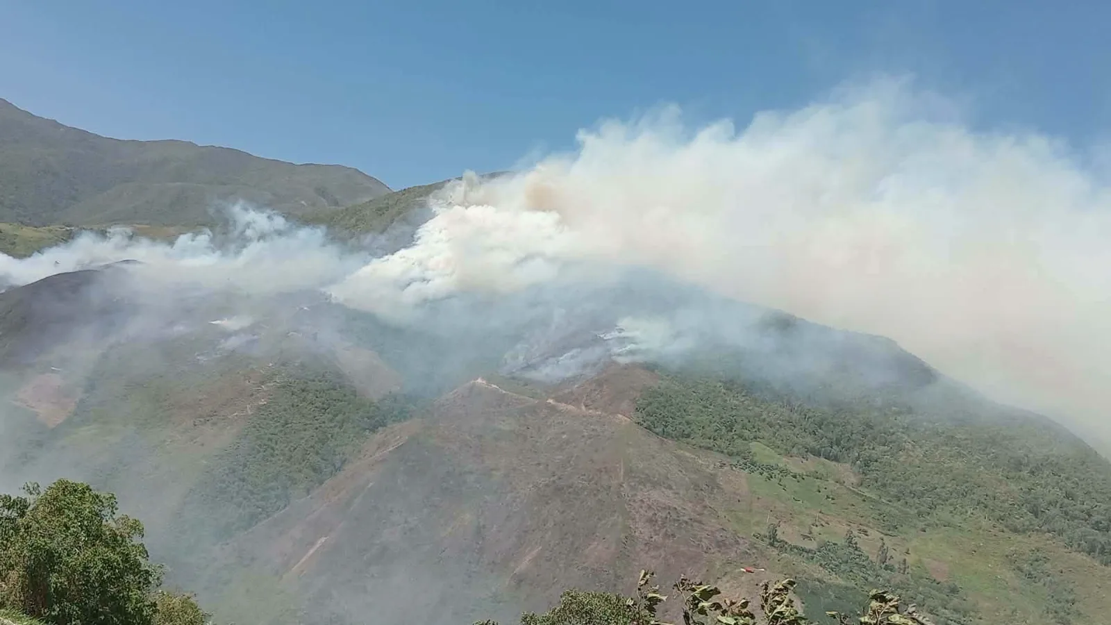 Incendio forestal amenaza cultivos y nacederos de agua en la Serranía del Perijá; comunidad pide ayuda urgente