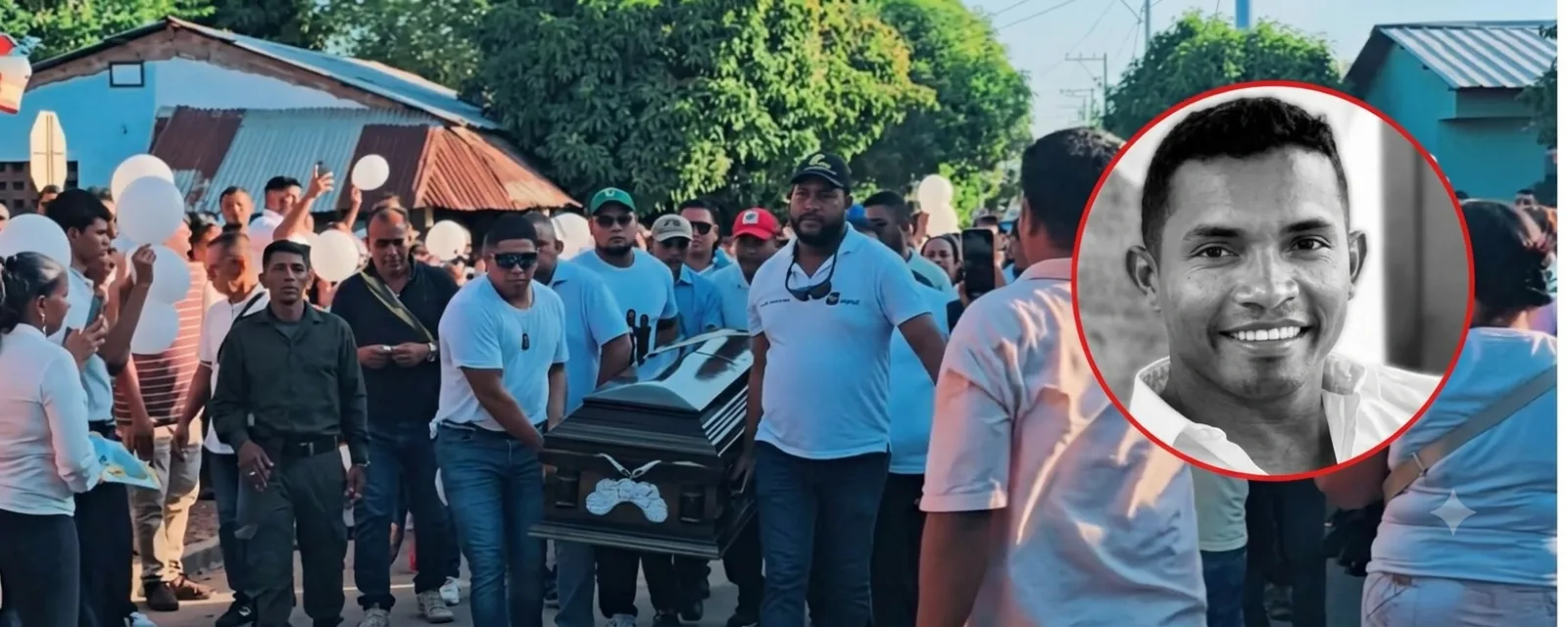 Con una multitudinaria marcha y un clamor de justicia, Chimichagua despidió al docente Eduar Arias