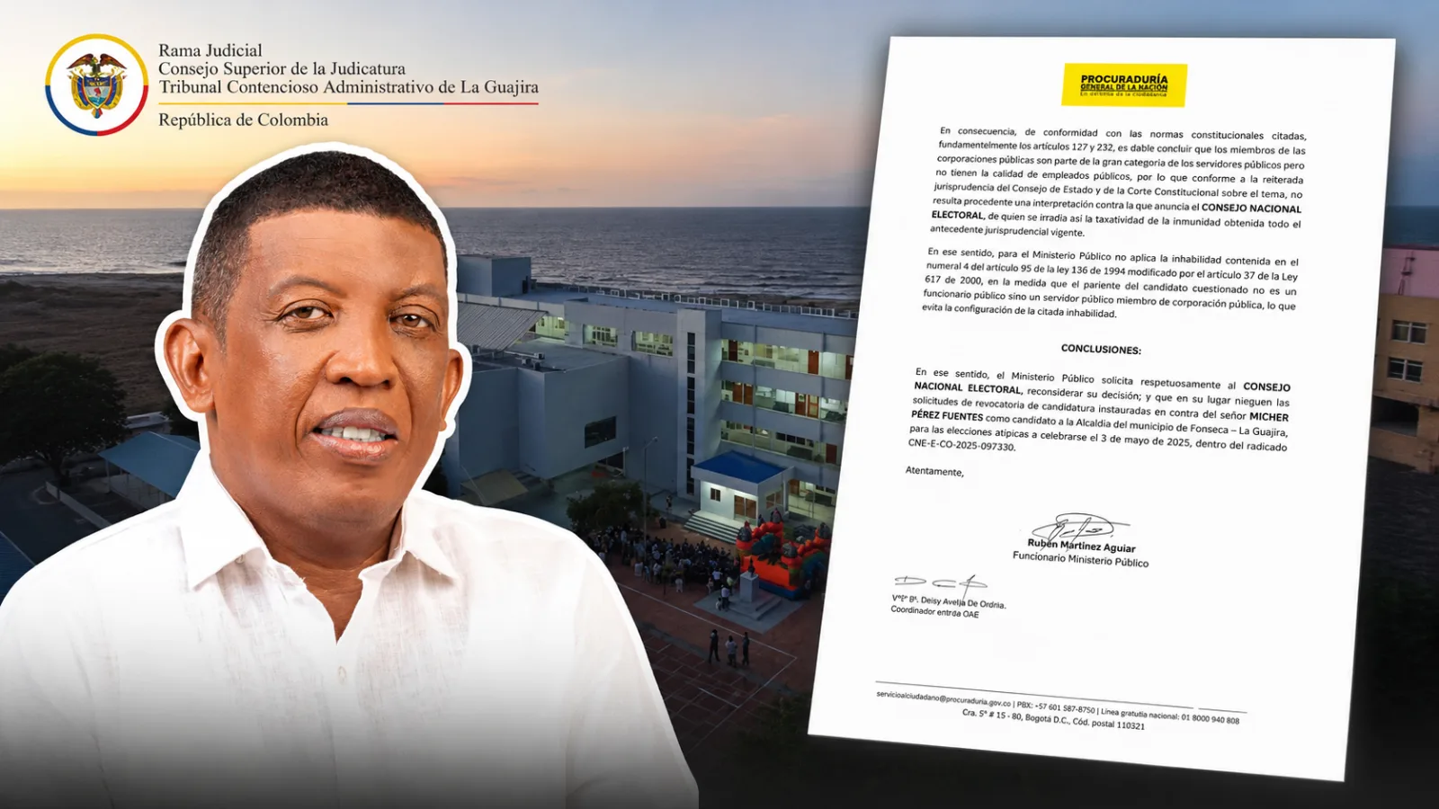 Tribunal de La Guajira niega impedimento de magistrado en demanda contra la elección del alcalde de Fonseca