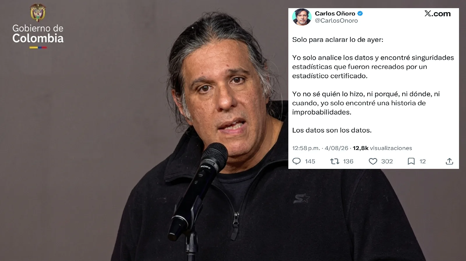 Carlos Oñoro, el empresario de conciertos de Rock y "experto en metadatos" presentado por Petro admite que no sabe quién origino los datos sobre el presunto fraude electoral