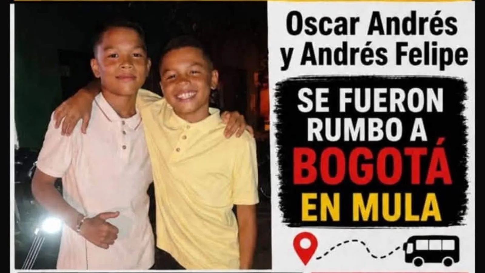 Buscan a dos menores de 13 y 14 años que habrían viajado en una tractomula desde Valledupar hacia Bogotá