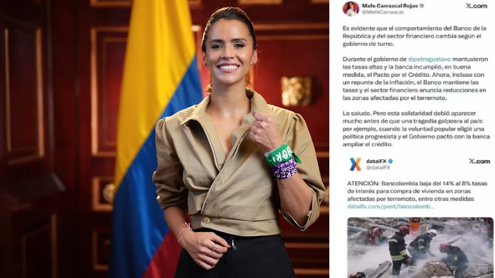 Redes sociales estallan en burlas tras error de la Representante por el Pacto Historico María Fernanda Carrascal al confundir Bancolombia con el Banco de la República