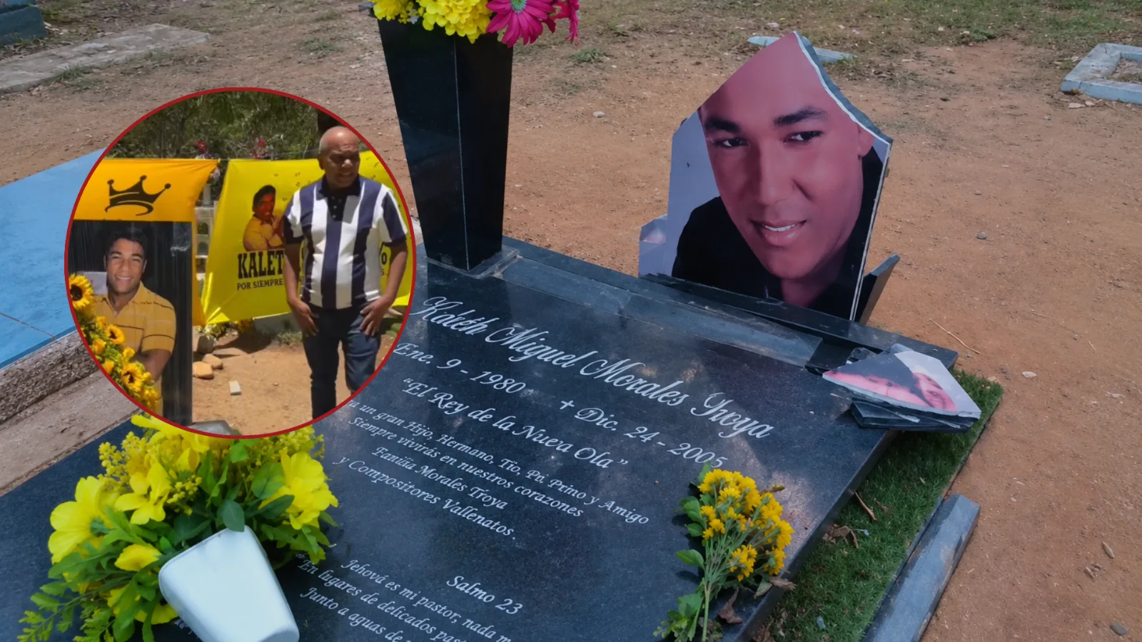 Denuncian daños en la tumba de Kaleth Morales y piden mayor vigilancia.