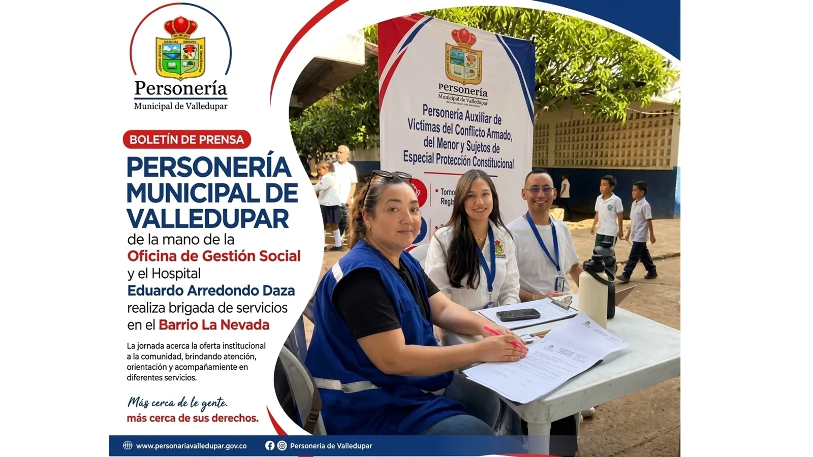 Personería de Valledupar llevó orientación y servicios institucionales a habitantes de La Nevada