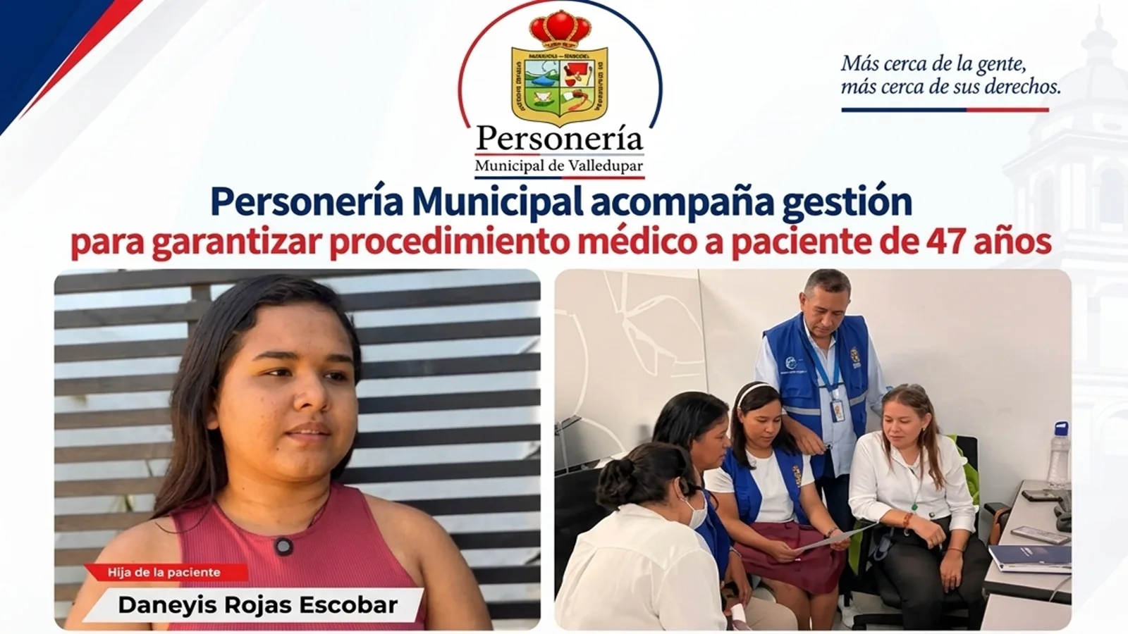 Personería de Valledupar logra autorización para procedimiento médico de paciente de 47 años