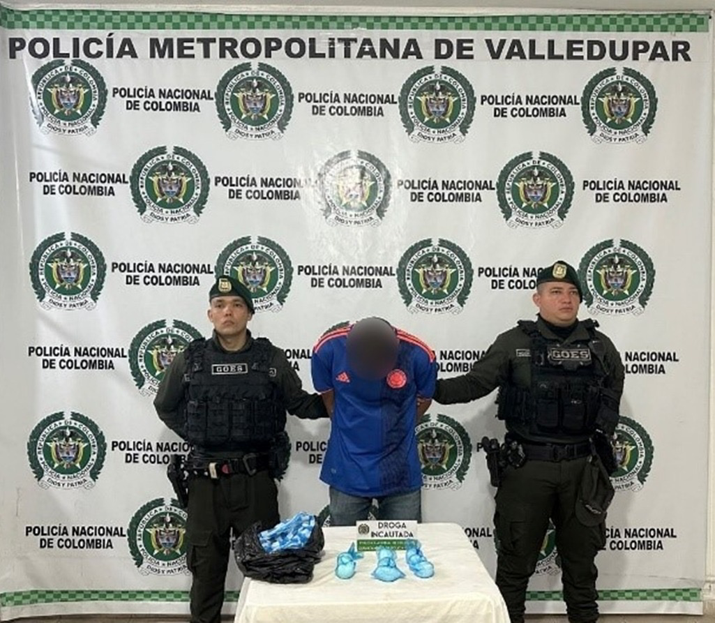 Capturan en Valledupar a hombre señalado de portar 211 dosis de cocaína