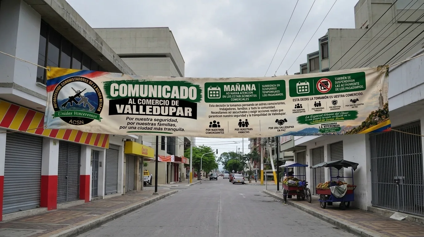 El miedo se apodera del comercio en Valledupar por amenazas atribuidas a grupo armado ilegal