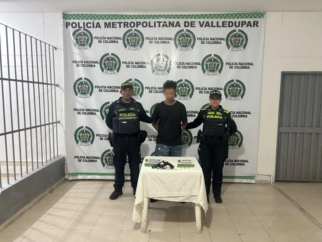 Capturan a hombre señalado de portar un revólver y munición en el sur de Valledupar