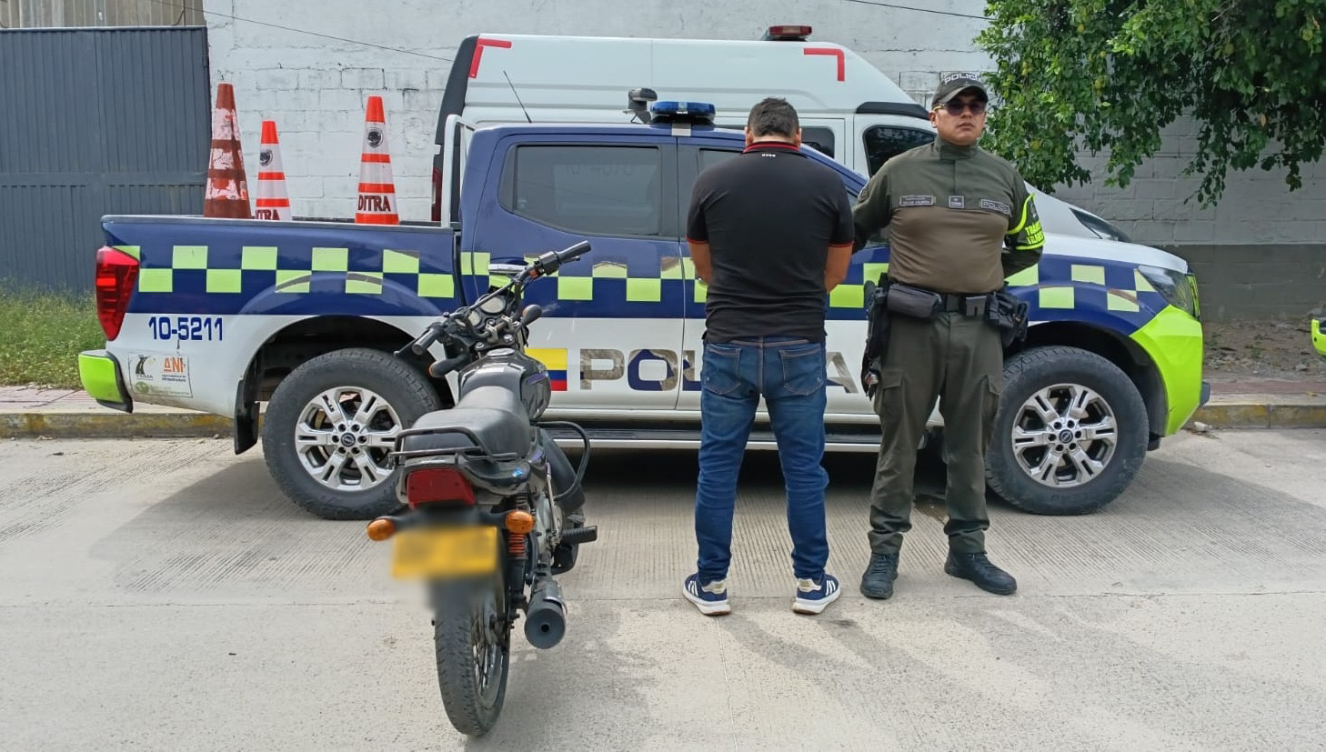 Recuperan motocicleta reportada por hurto y capturan a un hombre en la vía Bosconia–Valledupar