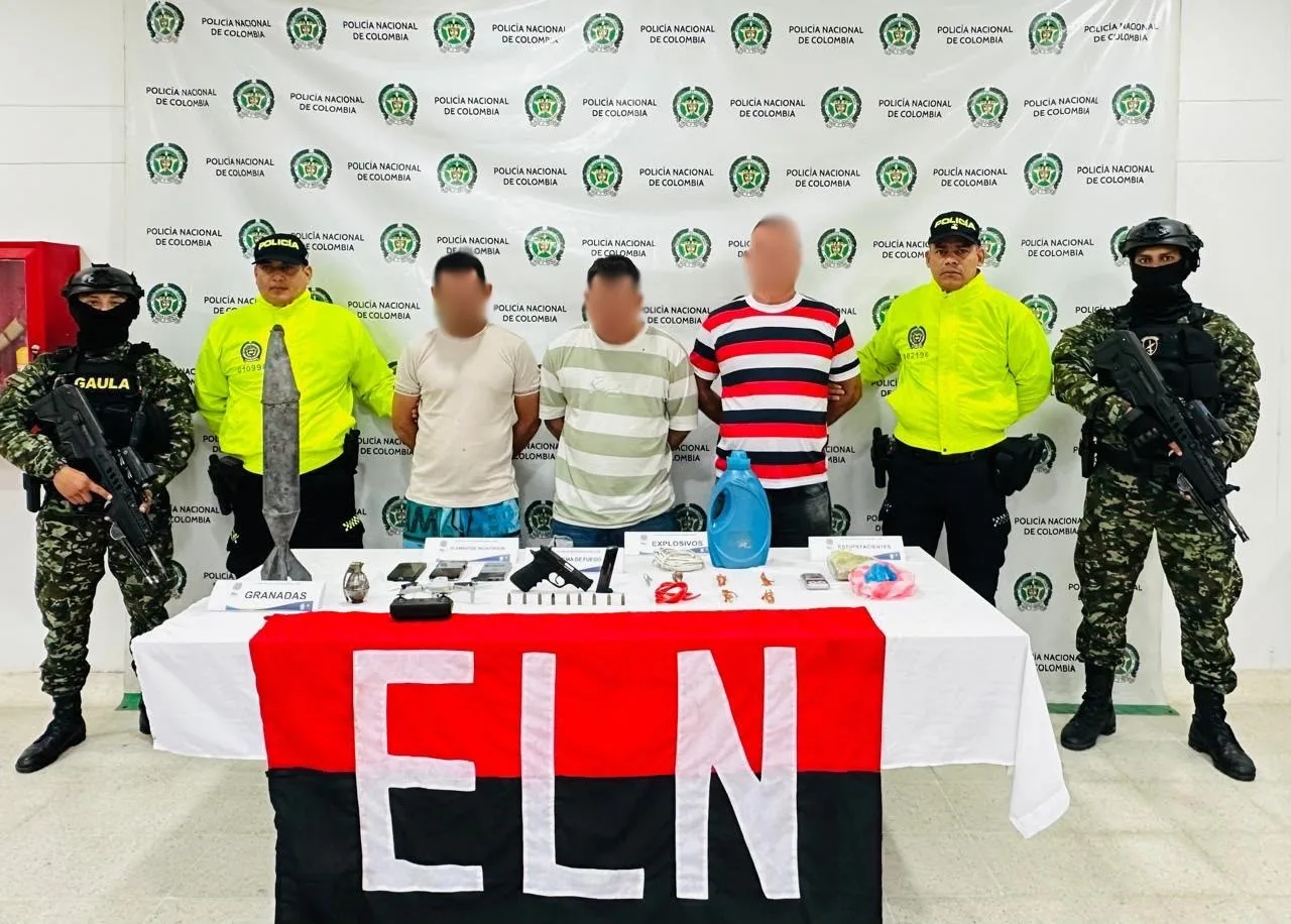 Capturan a tres presuntos integrantes del ELN e incautan explosivos y armamento