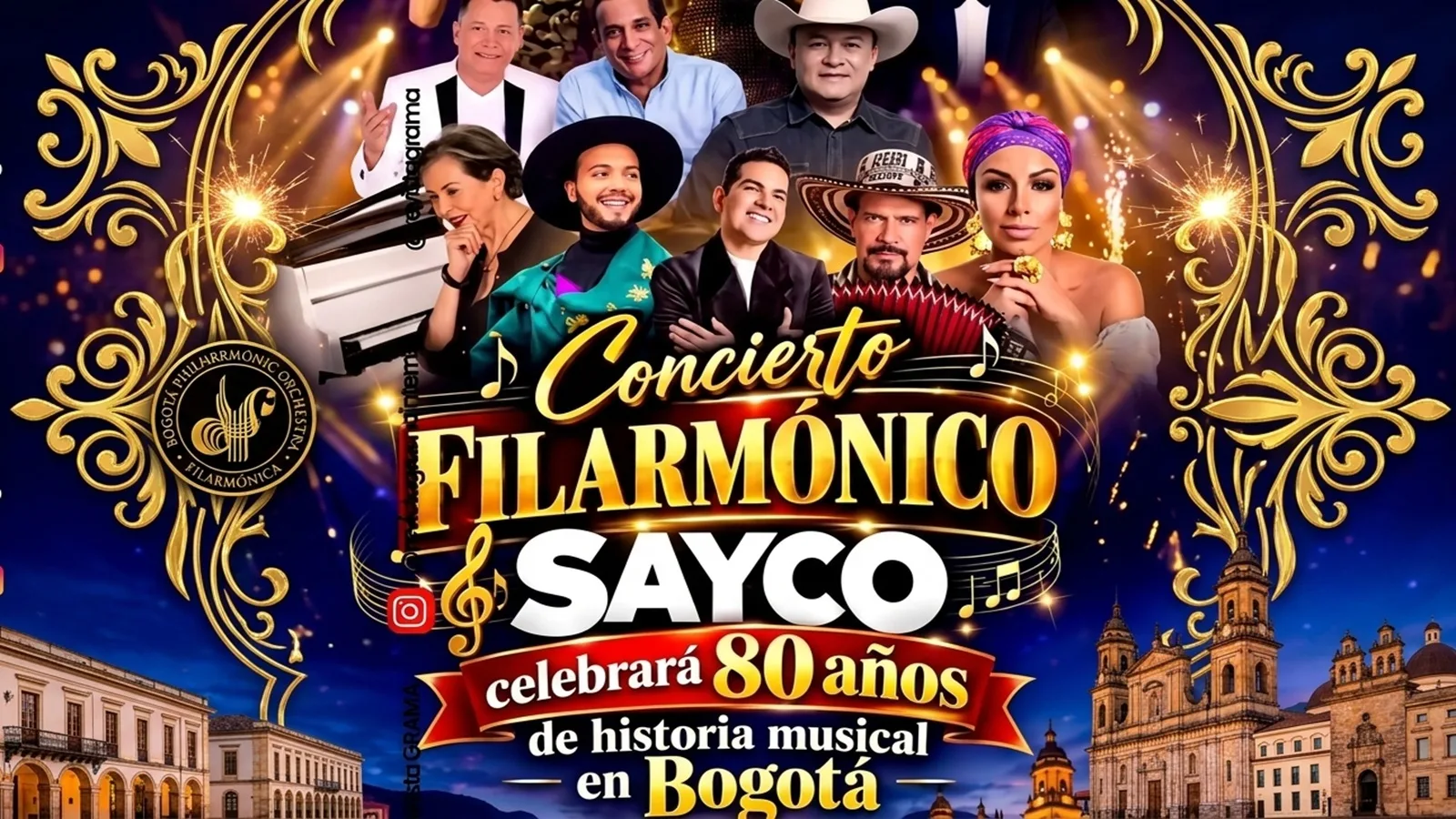 SAYCO celebrará sus 80 años con un concierto filarmónico que reunirá a grandes figuras de la música colombiana