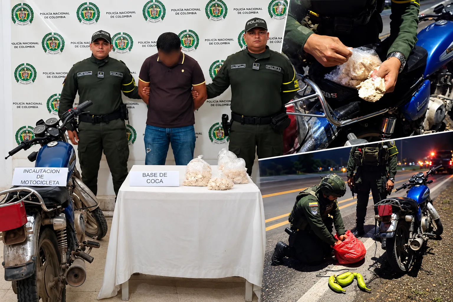 Capturan a un hombre con más de tres kilos de base de coca